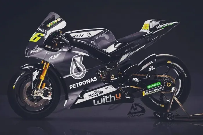 La Yamaha di Valentino Rossi del team Petronas