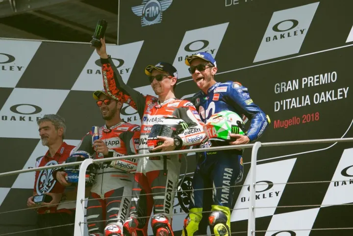 Danilo Petrucci festeggia la vittoria di Monza