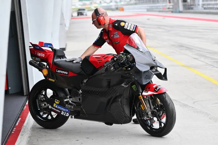 Ducati aerodynamic details during Shakedown
