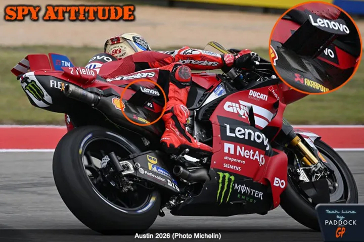 Factory Ducati bikes fitted with mini fins during the Sprint