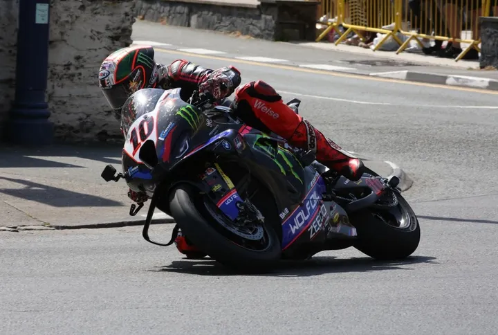 Peter Hickman competing in the Senior TT on the Isle of Man