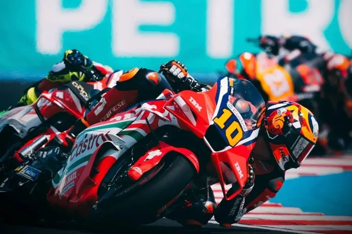 Luca Marini on the Honda RC-V
