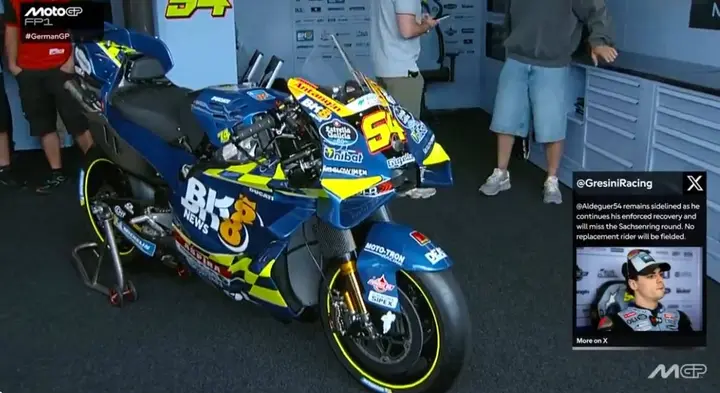 Fermin Aldeguer "presente" nel box Gresini Racing al Sachsenring