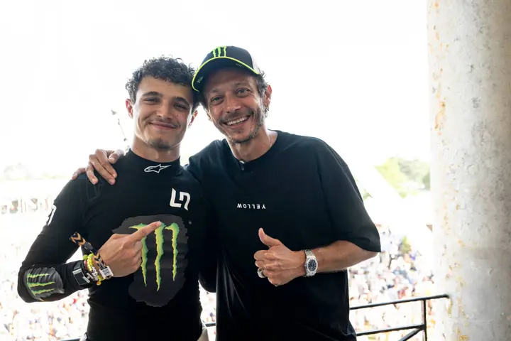 Lando Norris and Valentino Rossi, Goodwood Festival of Speed 2026