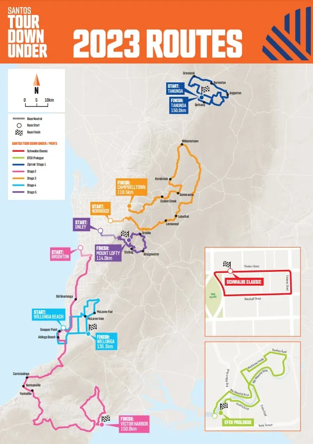 Tour Down Under 2023 Map