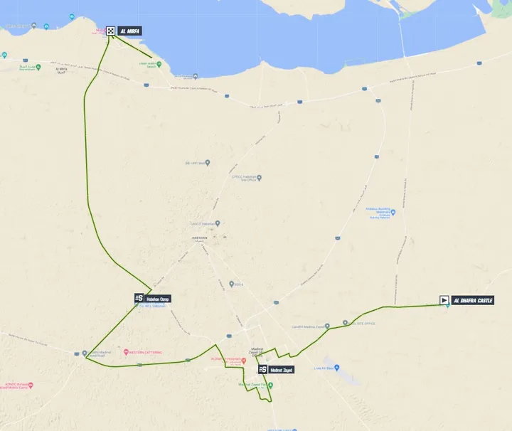 UAE Tour 2023 stage 1 map