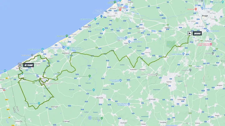 Map Classic Brugge-De Panne 2023