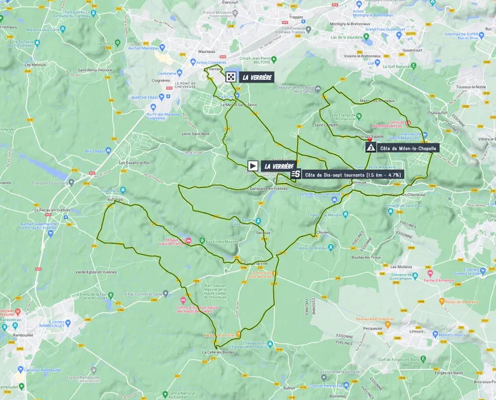 Paris-Nice stage 1 map
