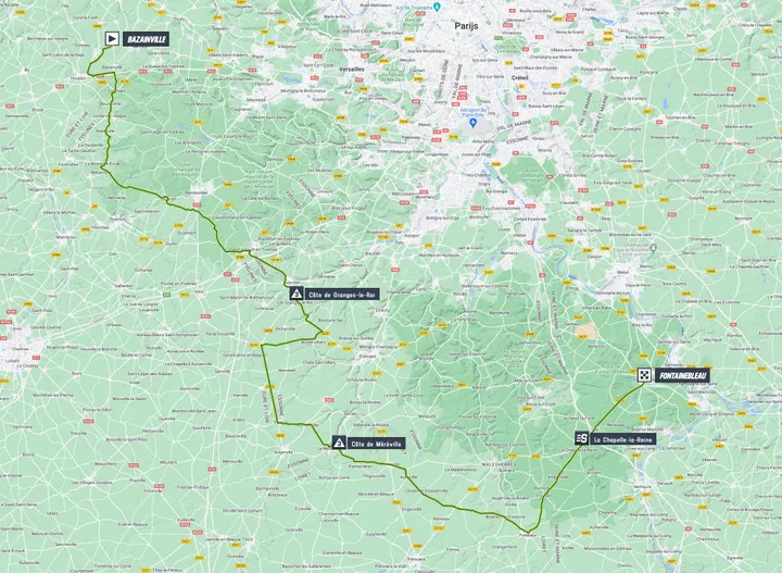 Paris-Nice stage 2 map