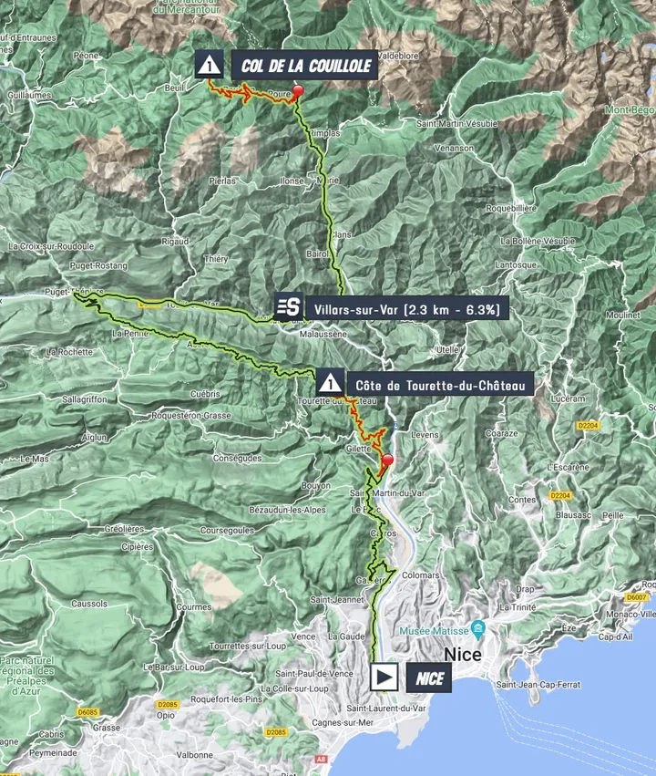 Paris-Nice stage 7 map