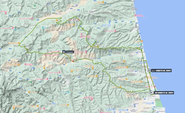 Tirreno-Adriatico stage 7 map