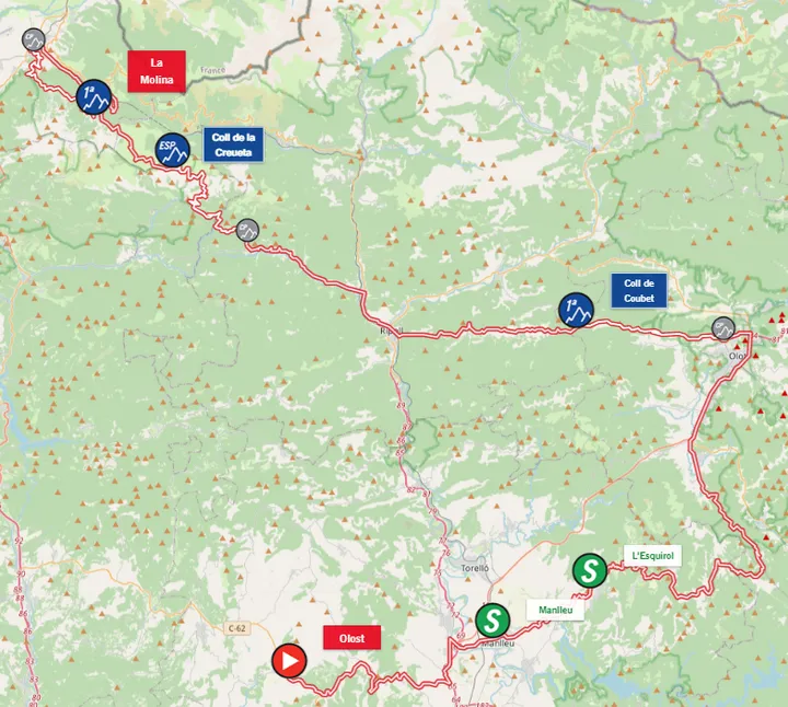 Map Volta a Catalunya 2023 stage 3&nbsp;&nbsp;