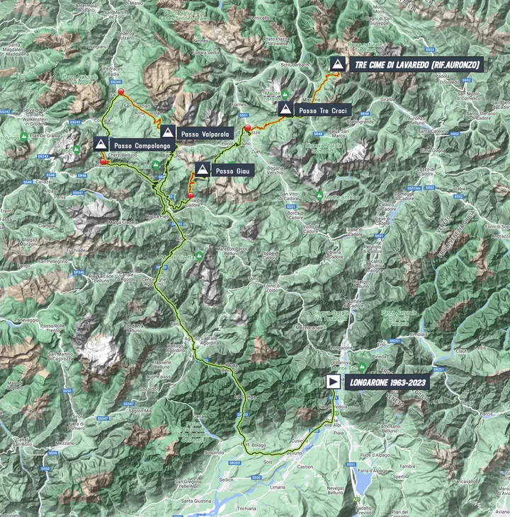 Map Giro d'Italia 2023 stage 19