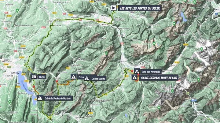 Map Tour de France 2023 stage 15