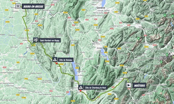 Map Tour de France 2023 stage 18