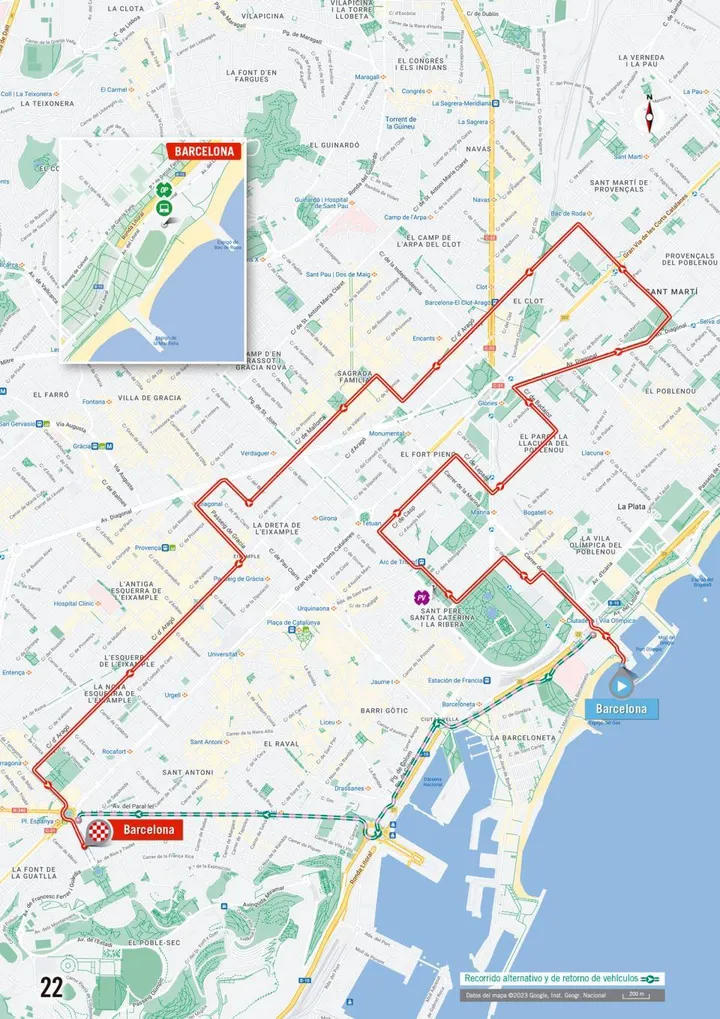 Mapa da etapa 1 da Vuelta a Espana 2023