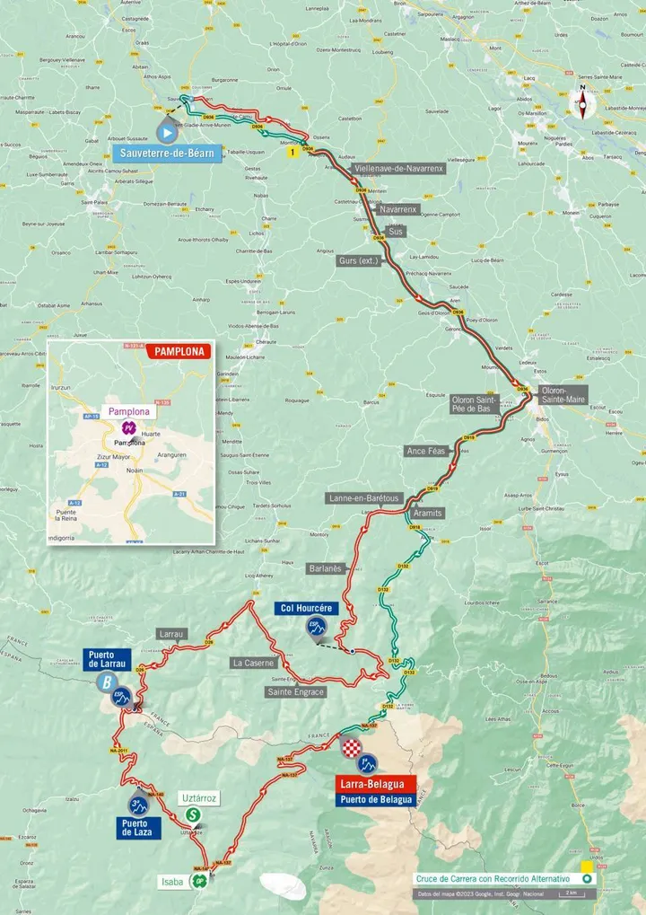 Mapa da etapa 14 da Vuelta a Espana 2023
