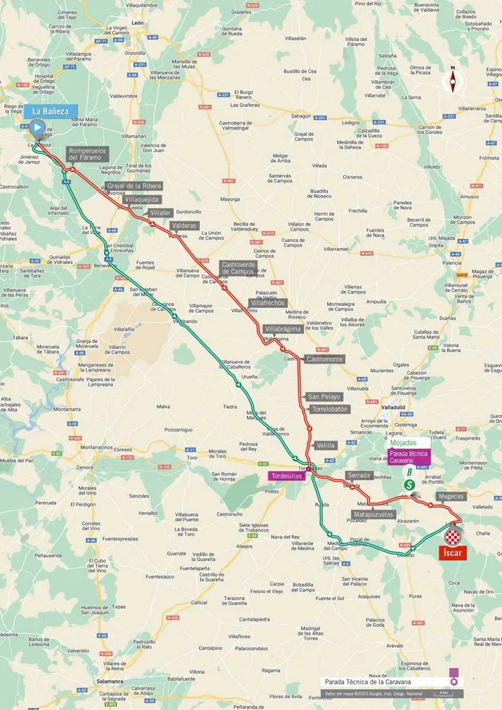 Mapa da etapa 19 da Vuelta a Espana 2023