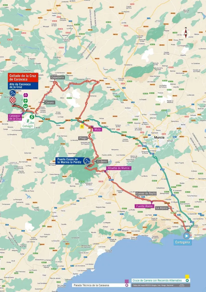 Mapa da etapa 9 da Vuelta a Espana 2023