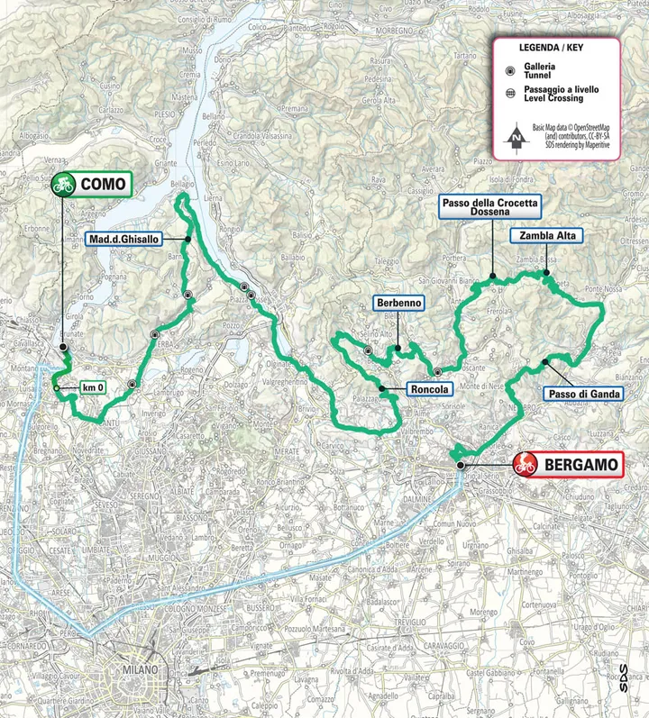 Mapa Il Lombardia 2023