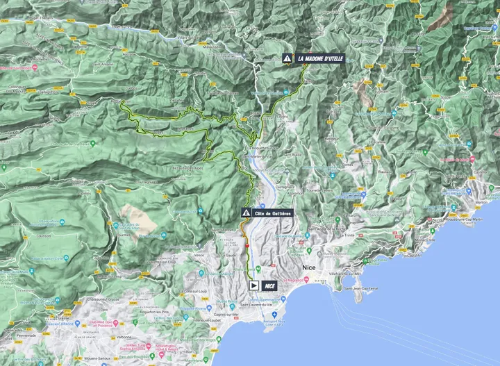 Mapa da etapa 7 do Paris-Nice 2024