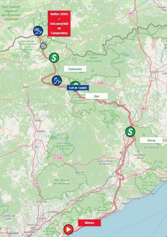 Mapa Volta à Catalunha 2024 etapa 2&nbsp;