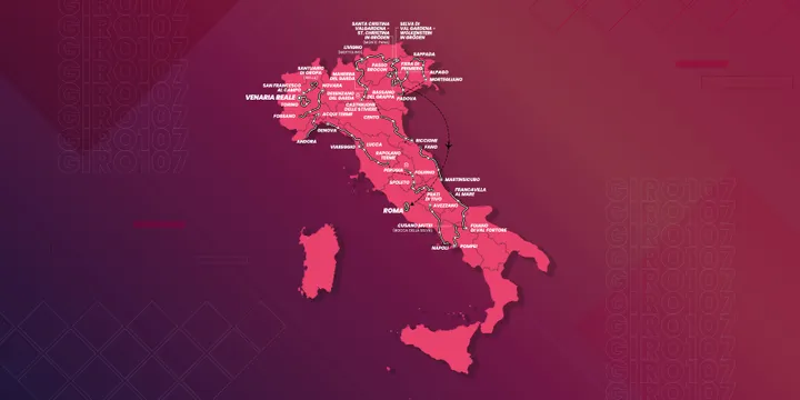 Mapa Giro d'Italia 2024