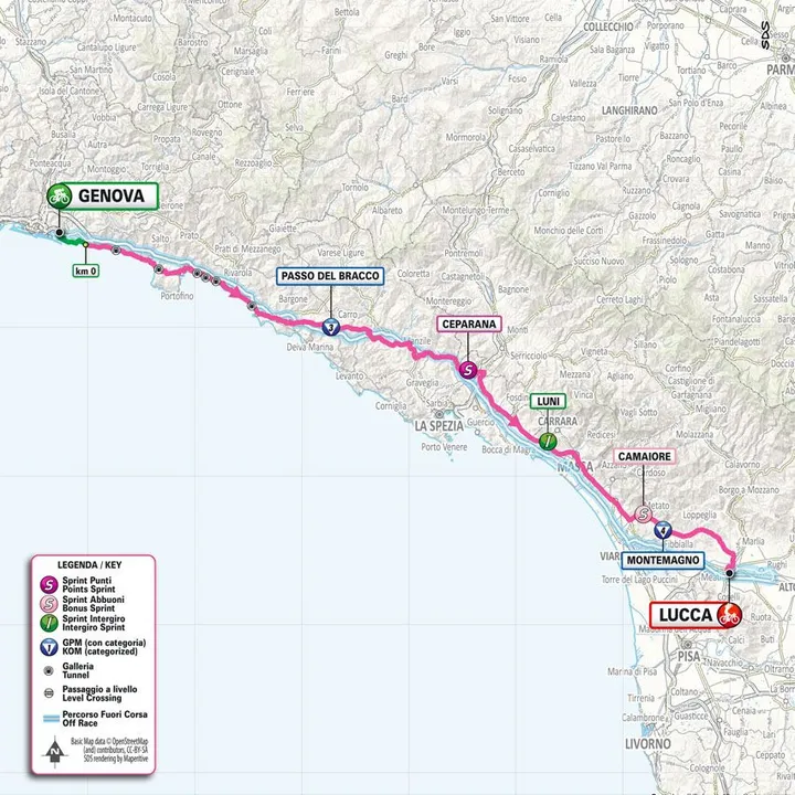 Map Giro d'Italia 2024 stage 5
