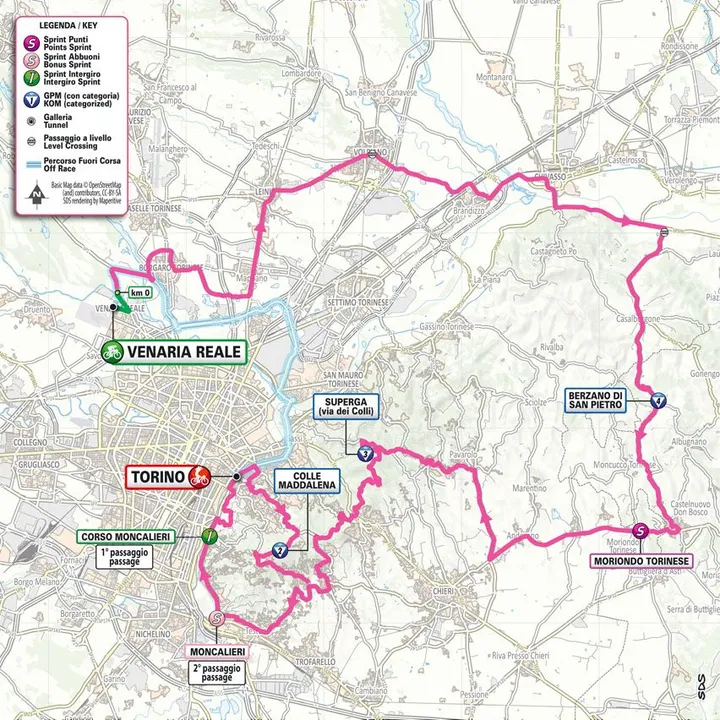 Mapa Giro d'Italia 2024 etapa 1