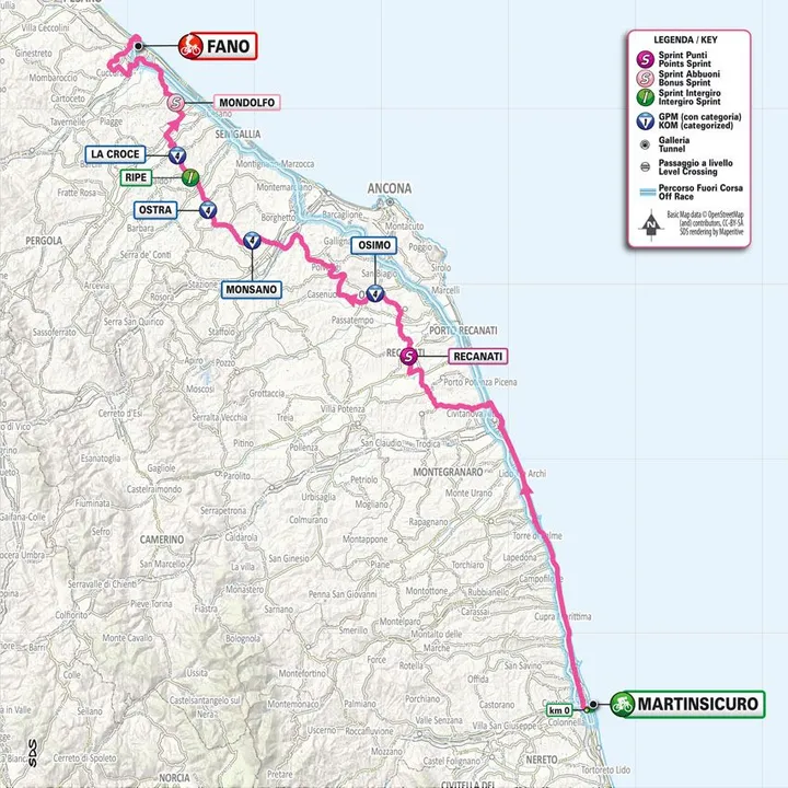 Mapa Giro d'Italia 2024 etapa 12