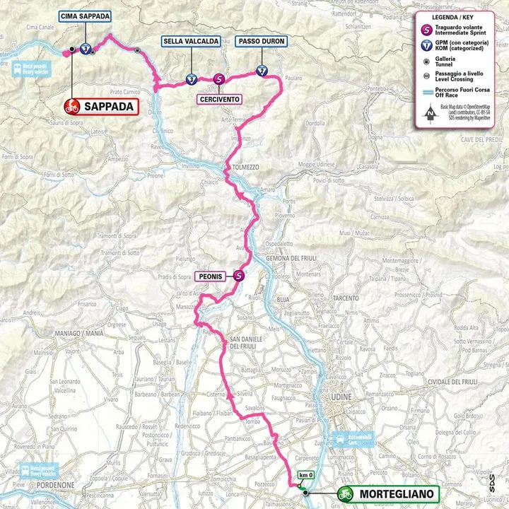 Mapa Giro d'Italia 2024 etapa 19