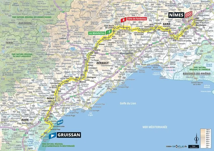 Map Tour de France 2024 stage 16