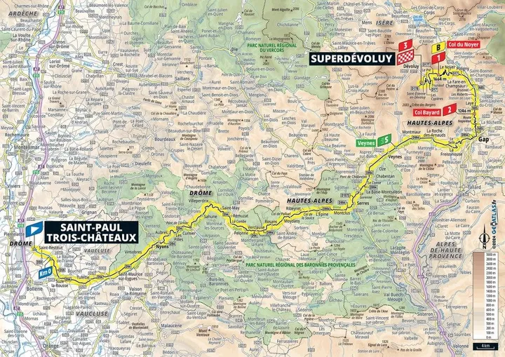 Map Tour de France 2024 stage 17