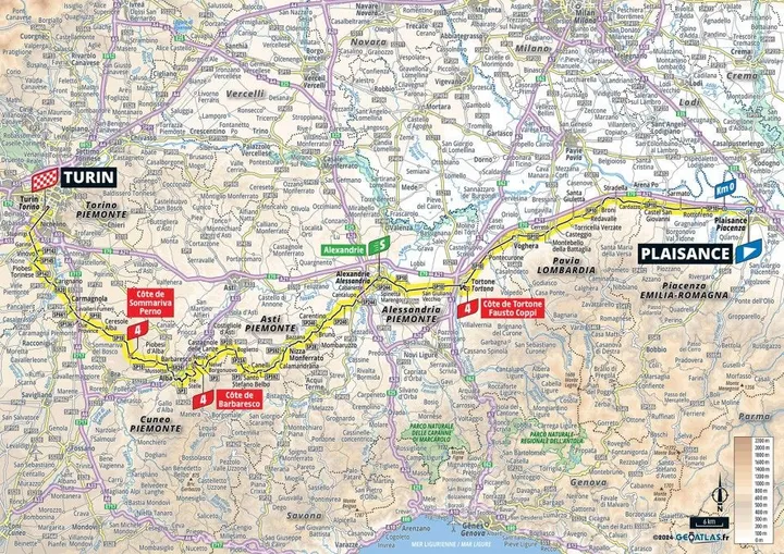 Mapa - Volta a França 2024 - 3ª etapa&nbsp;