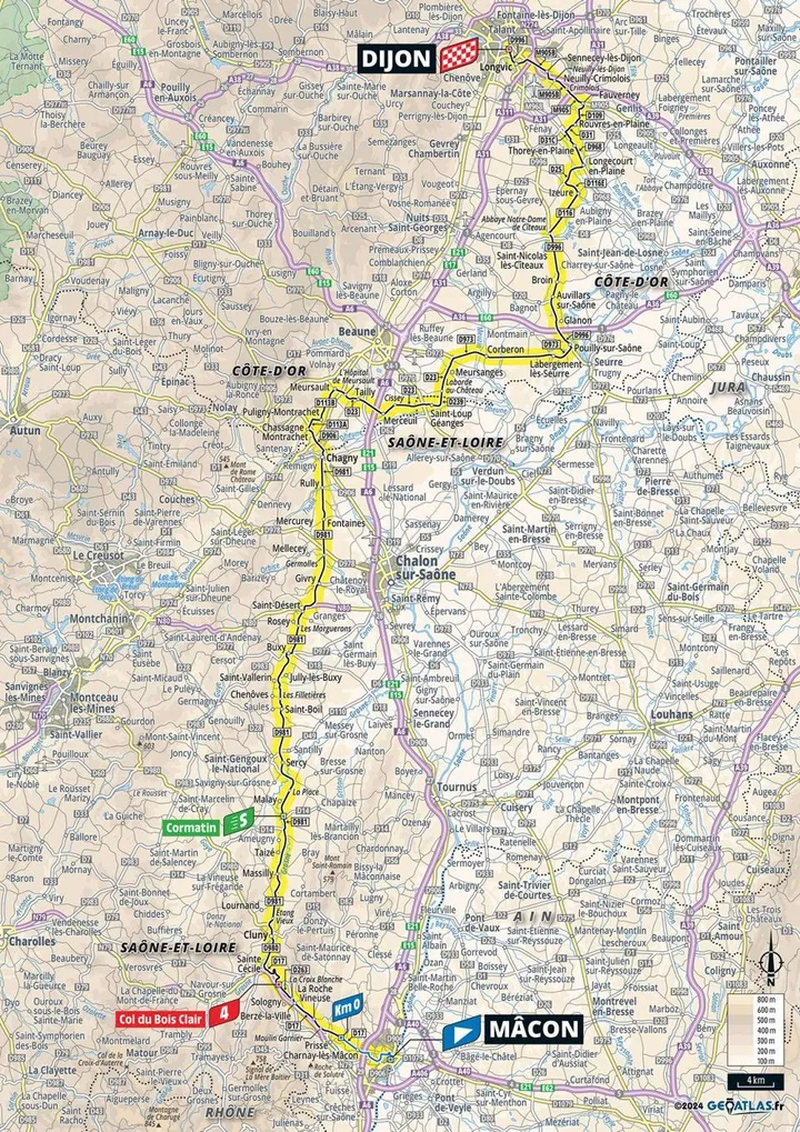 Map Tour de France 2024 stage 6