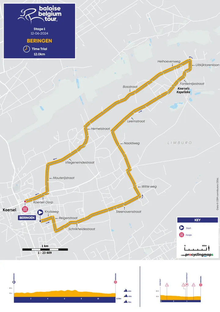 Etapa 1 (CRI): Beringen - Beringen, 12 quilómetros