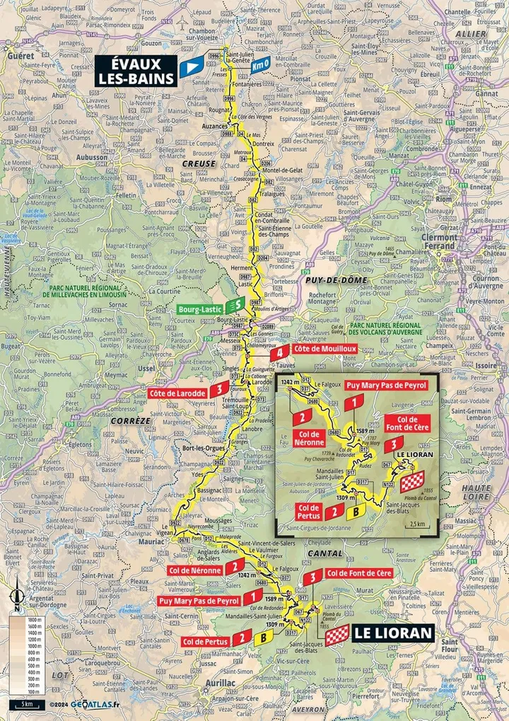 Mapa Tour de France 2024 etapa 11