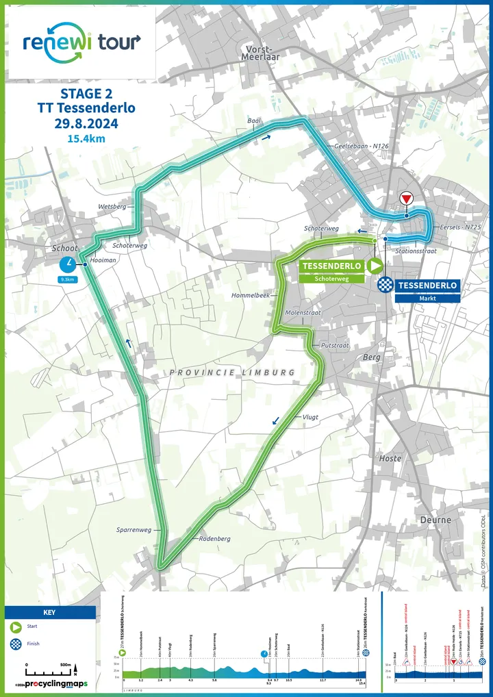 Mapa da etapa 2 do Renewi Tour 2024