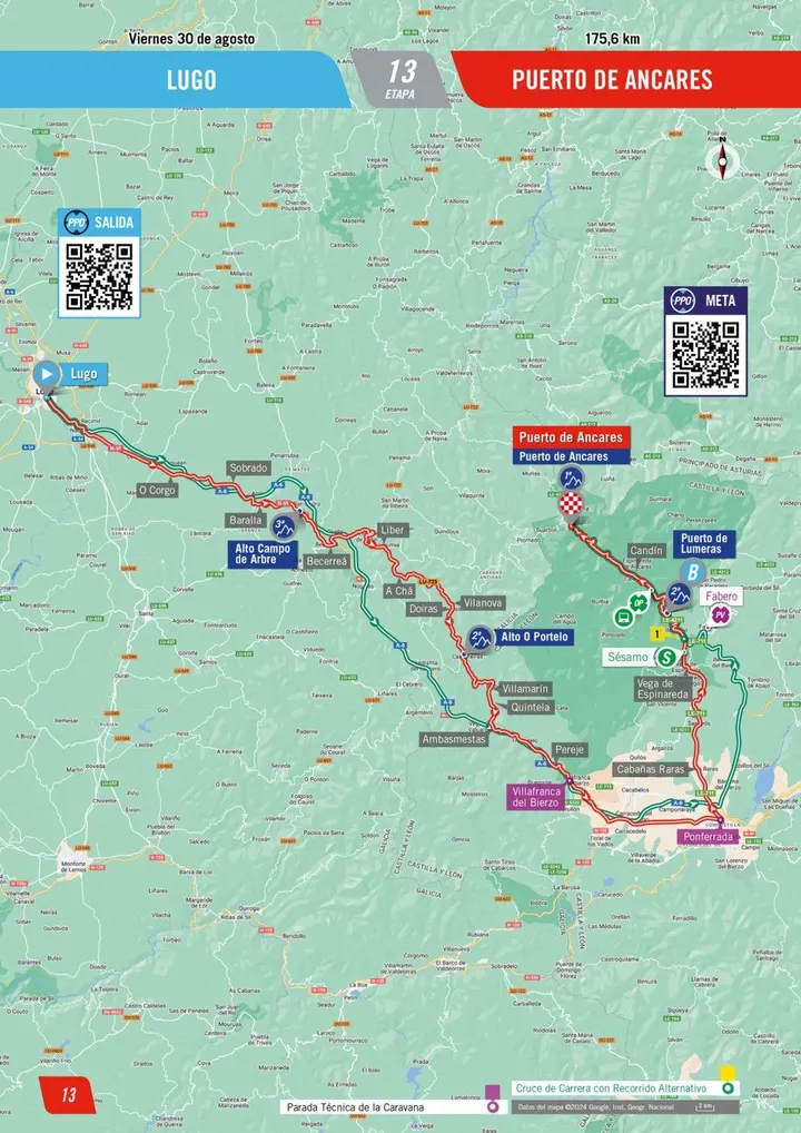 Map Vuelta a España 2024 stage 13&nbsp;