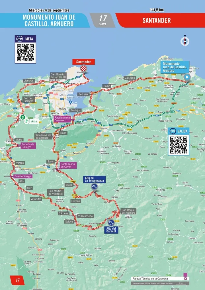 Map Vuelta a España 2024 stage 17&nbsp;