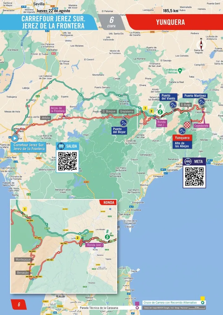 Mapa do percurso da 6ª etapa da Volta a Espanha de 2024&nbsp;