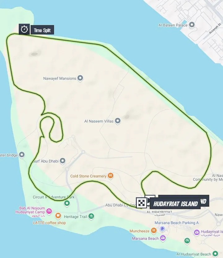 Map UAE Tour 2025 stage 2