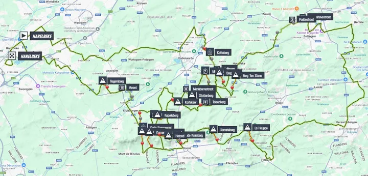Mapa da E3 Saxo Classic 2025