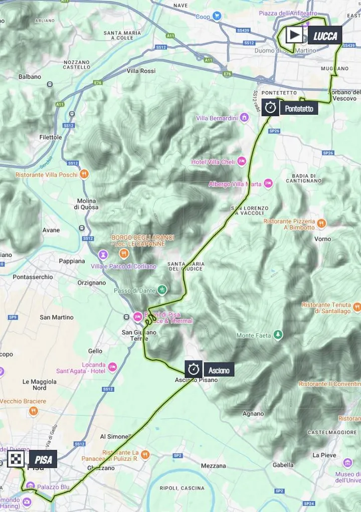 Map Giro d'Italia 2025 stage 10