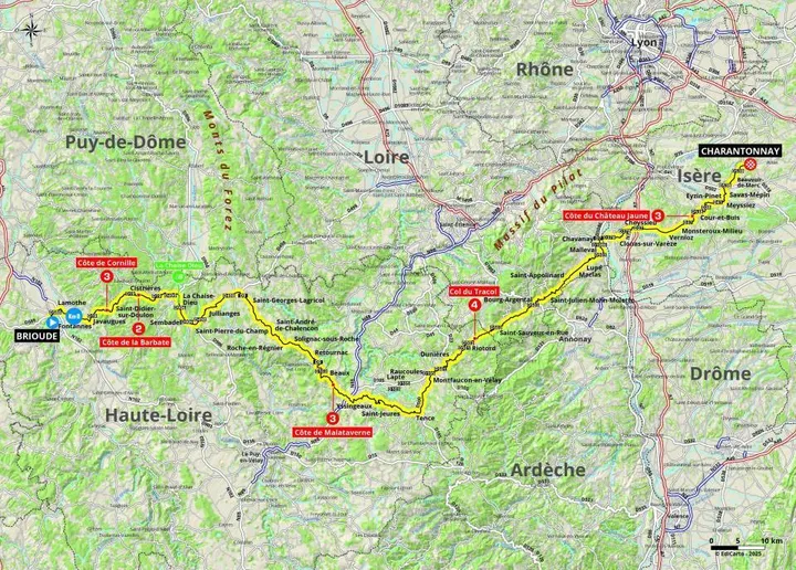 Map Criterium du Dauphiné 2025 stage 3