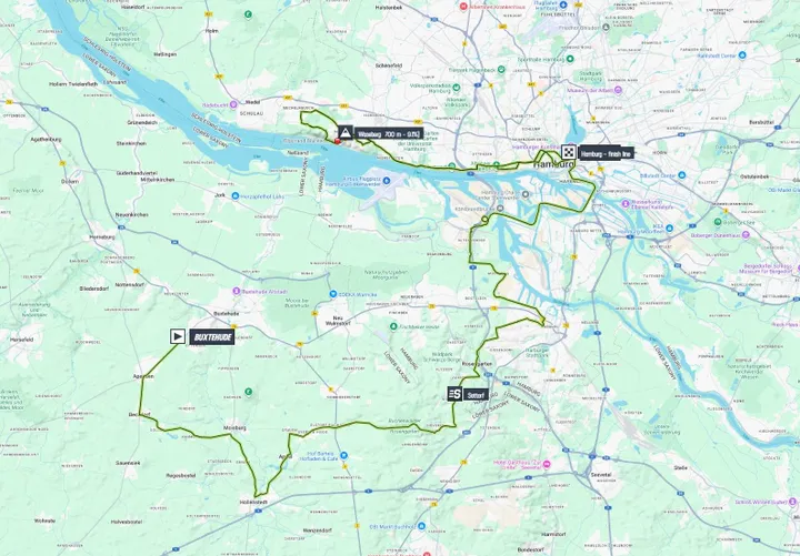 Mapa da Clássica de Hamburgo 2025