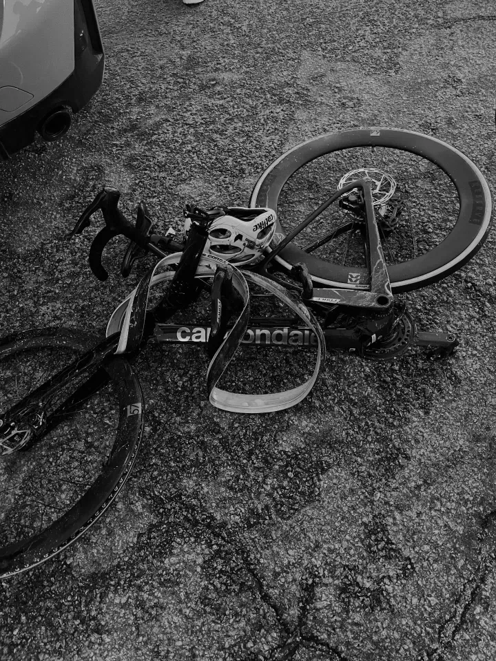 Estado da bicicleta do jovem David Luta - Foto Efapel Cycling