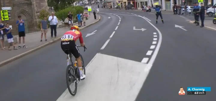 Anthon Charmig attacked on the final climb and then used his powerful engine over the last 10 kilometres to win the second stage of the&nbsp;Tour Auvergne-Rhône-Alpes