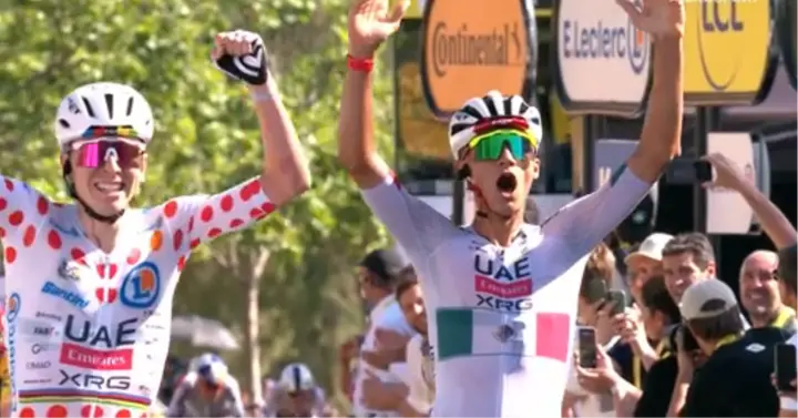 Pogacar and Del Toro at the 2026 Tour de France