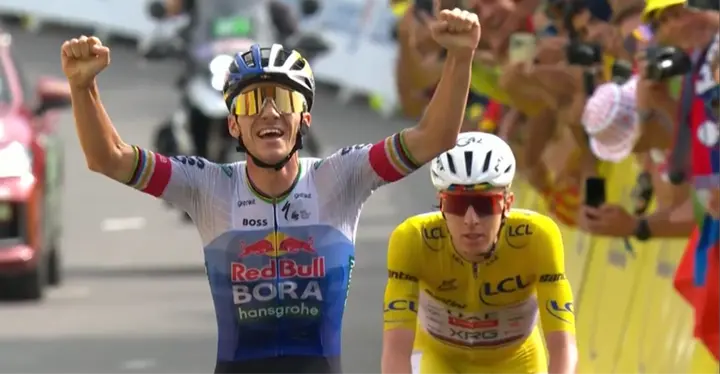 For the first time in his career, Remco Evenepoel directly beat Tadej Pogacar in a mountain stage at the Tour de France